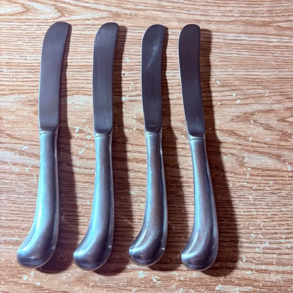 4 Korea Dinner Butter Knife Pistol Grip Hollow Handle 9